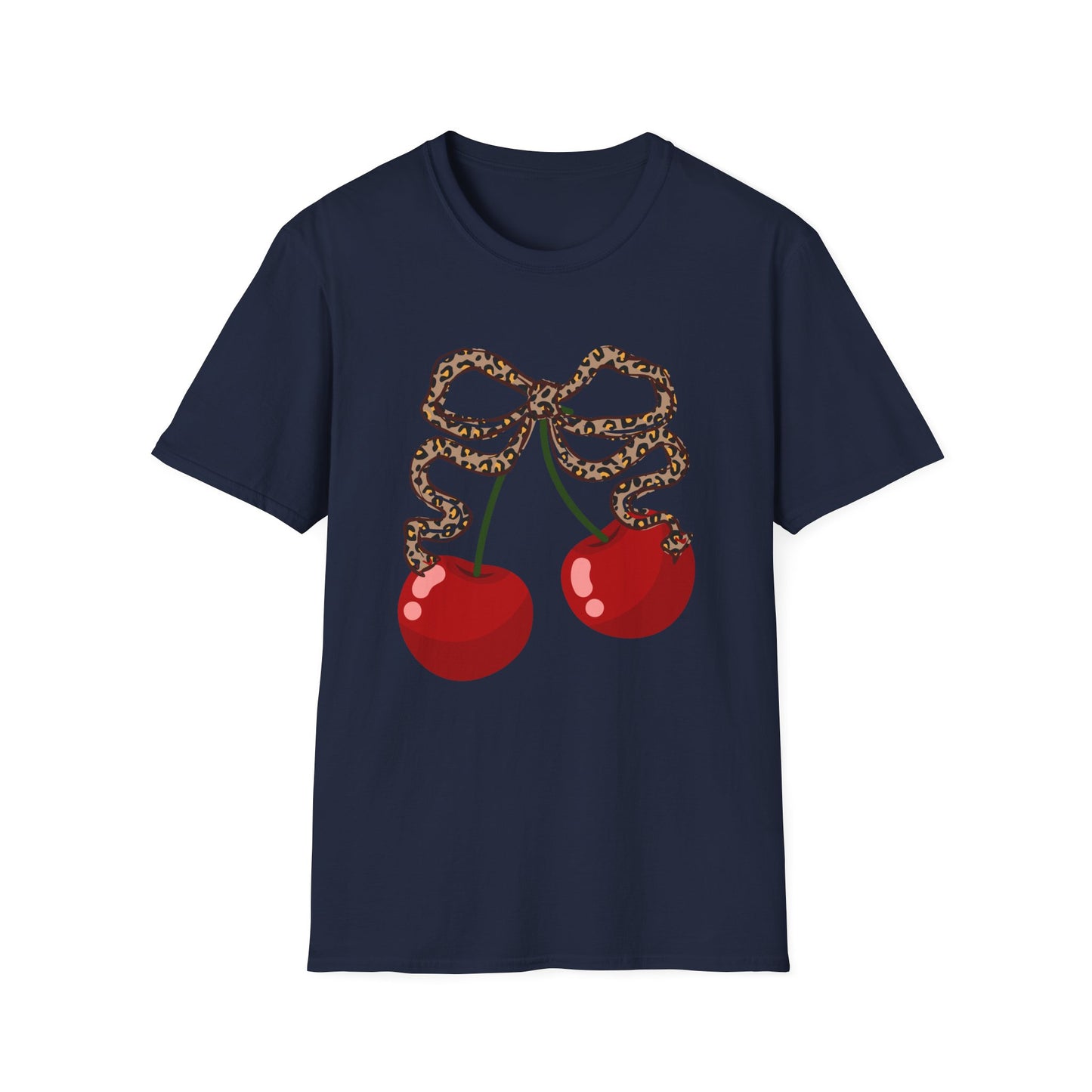 Cherries leopard print bow T-Shirt