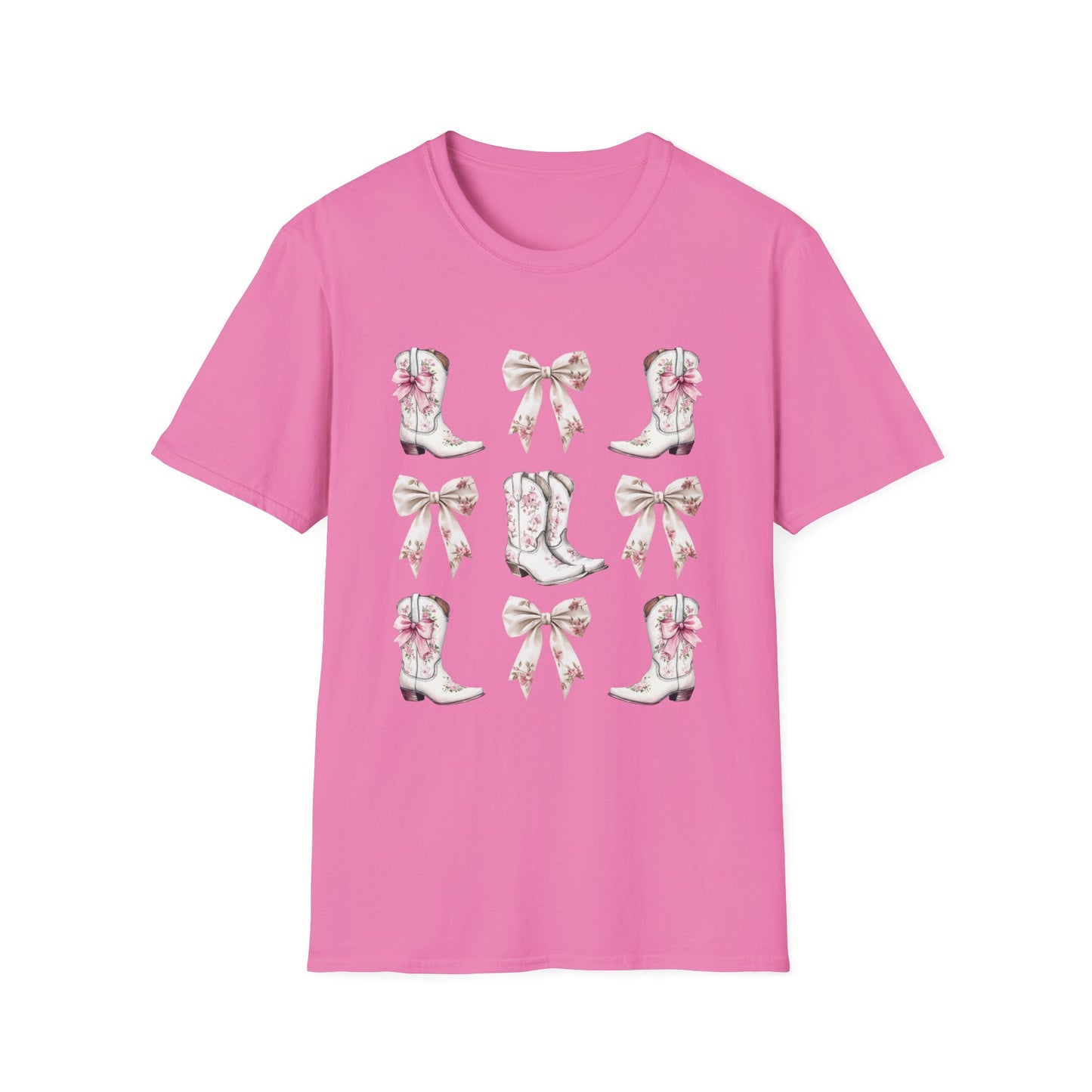 Cowgirl Pink Toile Coquette Bows T-Shirt