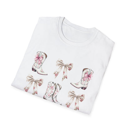 Cowgirl Pink Toile Coquette Bows T-Shirt