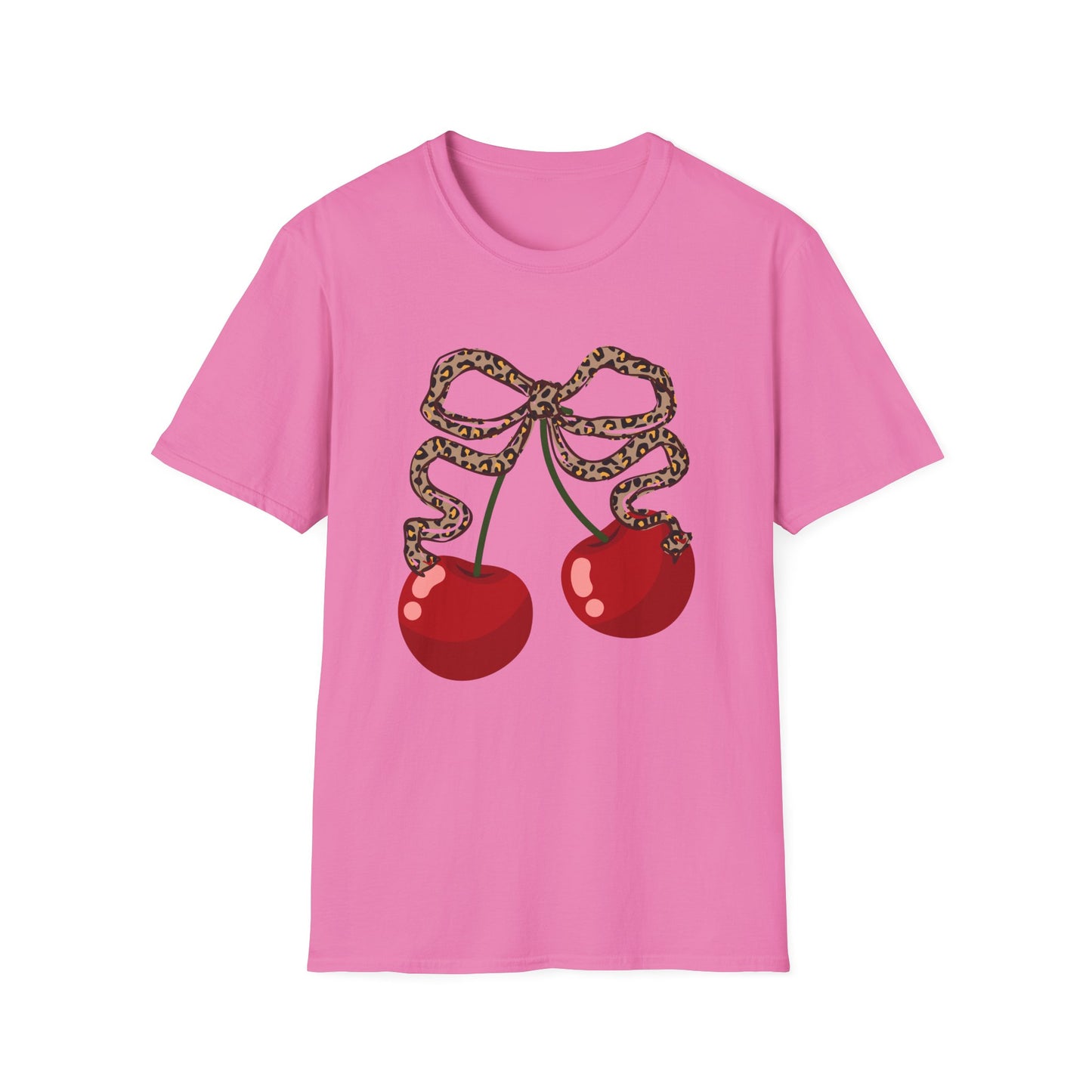 Cherries leopard print bow T-Shirt