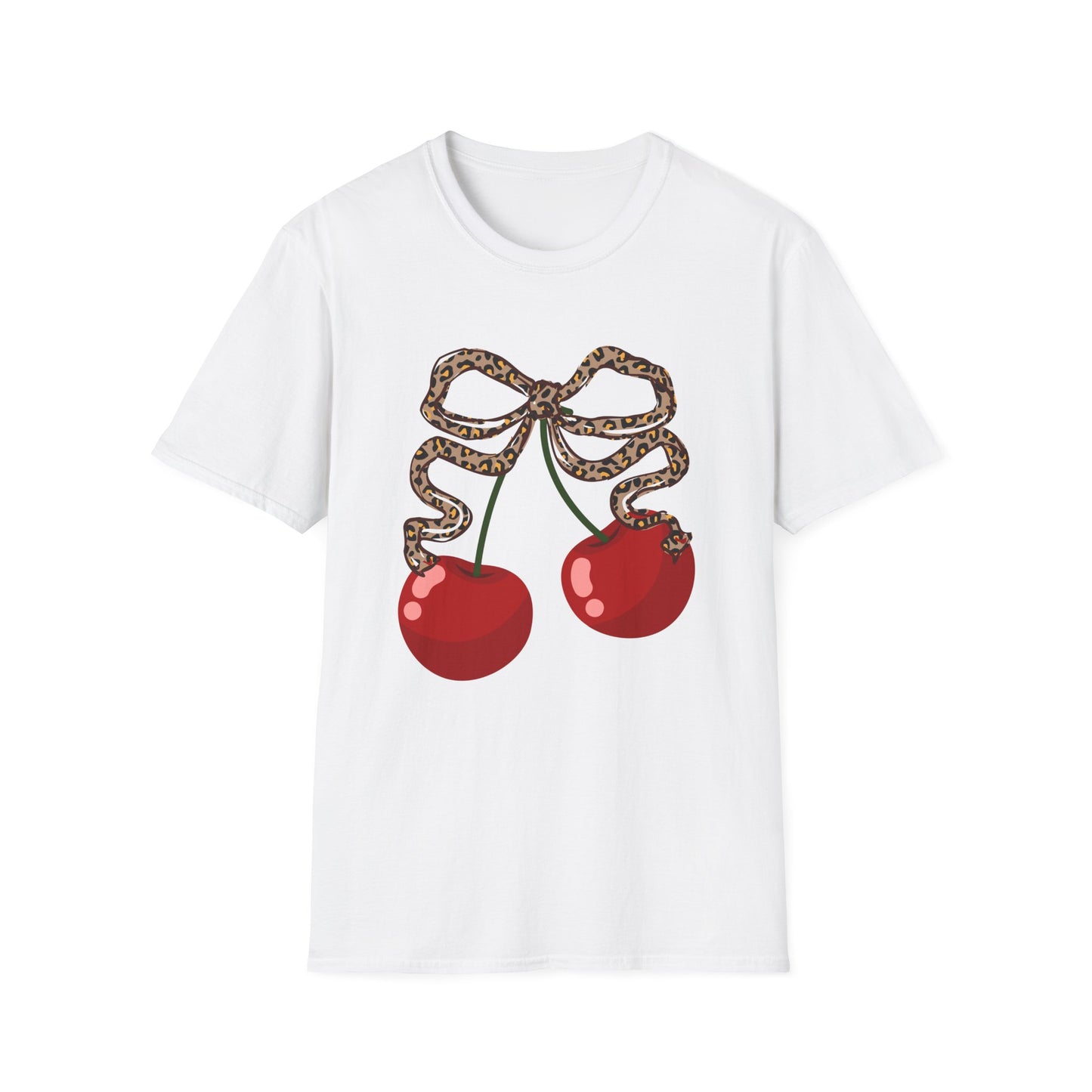 Cherries leopard print bow T-Shirt